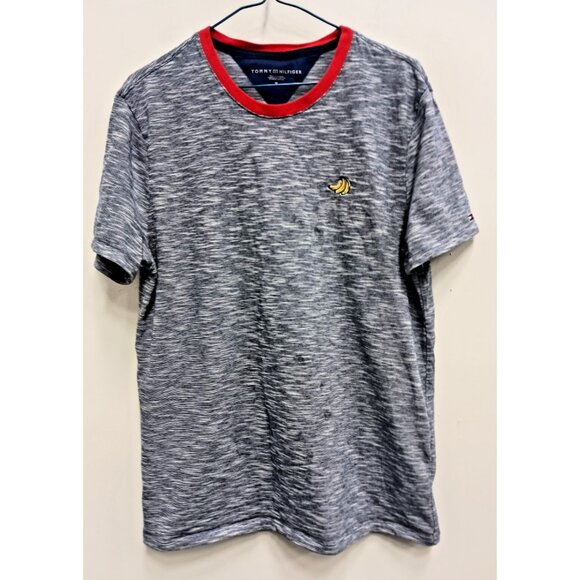 Tommy Hilfiger Mens Embroidered Banana T Shirt Medium Blue Short Sleeve Preppy - Picture 1 of 9